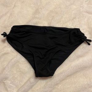 Black Bikini Bottom, Tie Side, Full Coverage